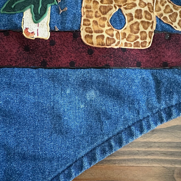 KG Sportswear Denim Vest Fall Harvest Pumpkin Appliqué One Size Handmade - Picture 7 of 10